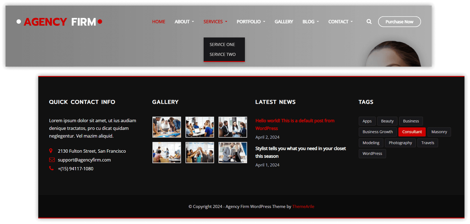 Header & Footer Styles