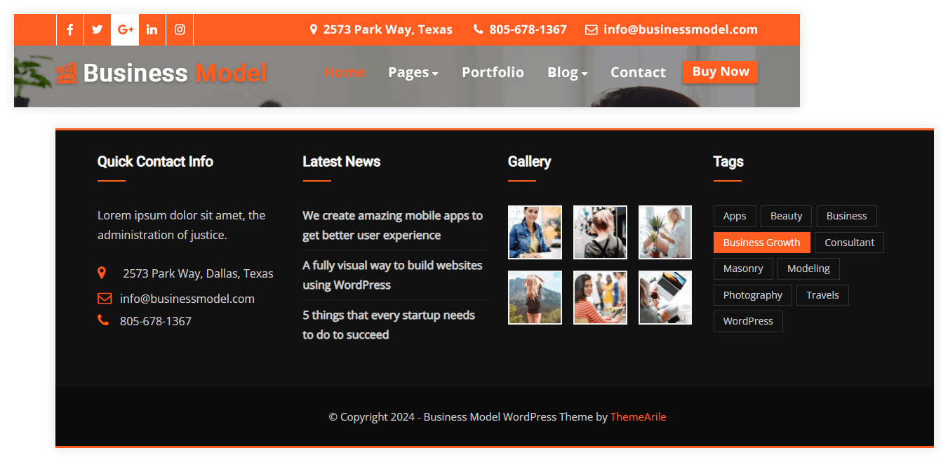 Header and Footer Styles