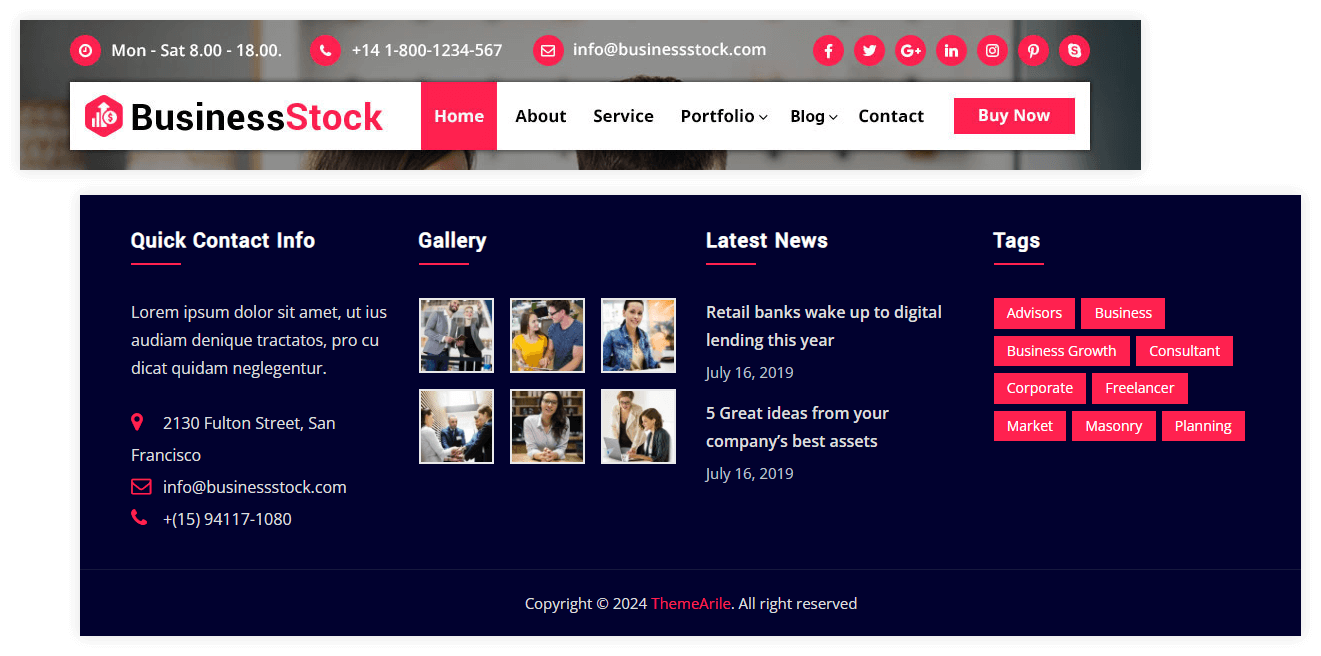 Header and Footer Styles