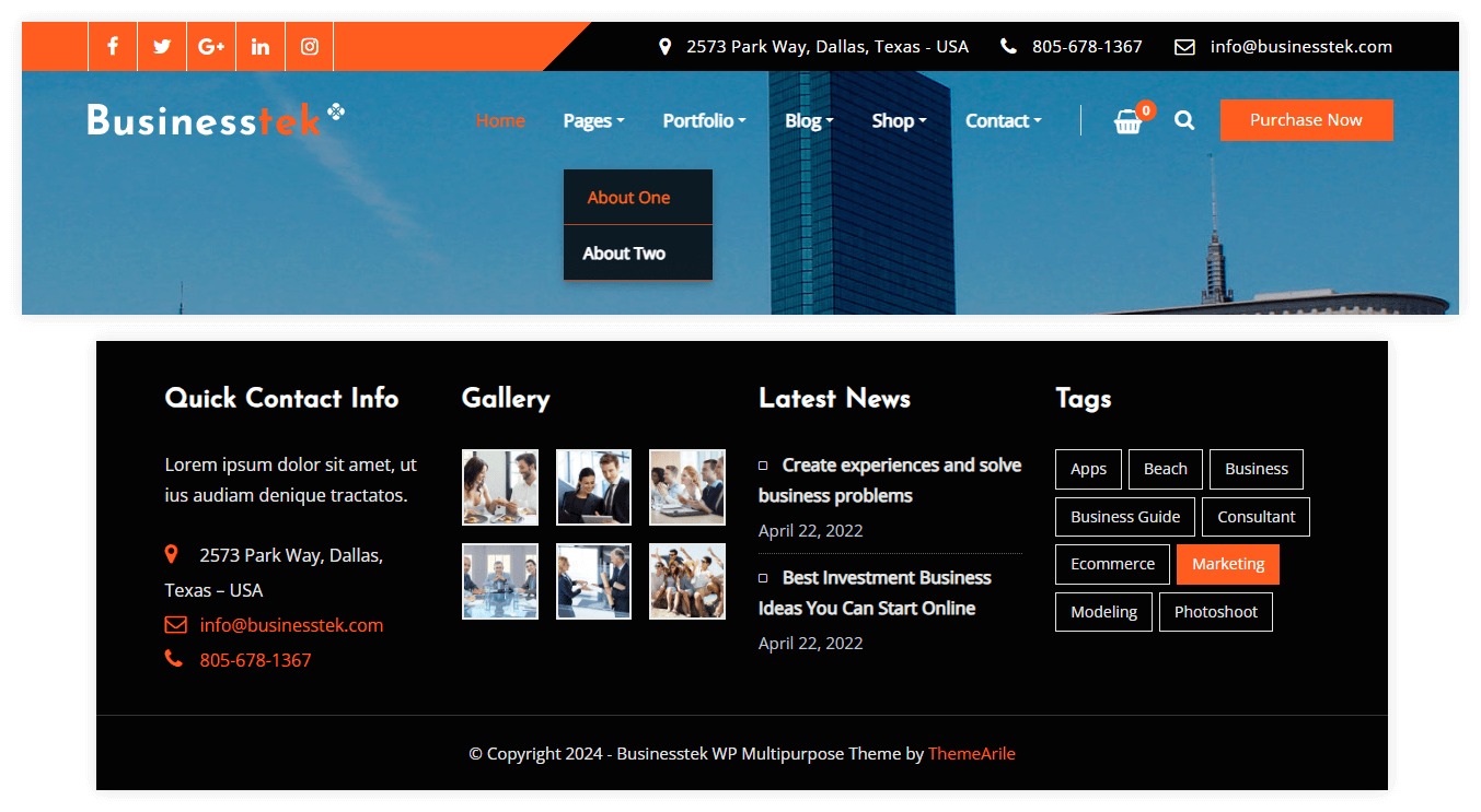 Header and Footer Styles