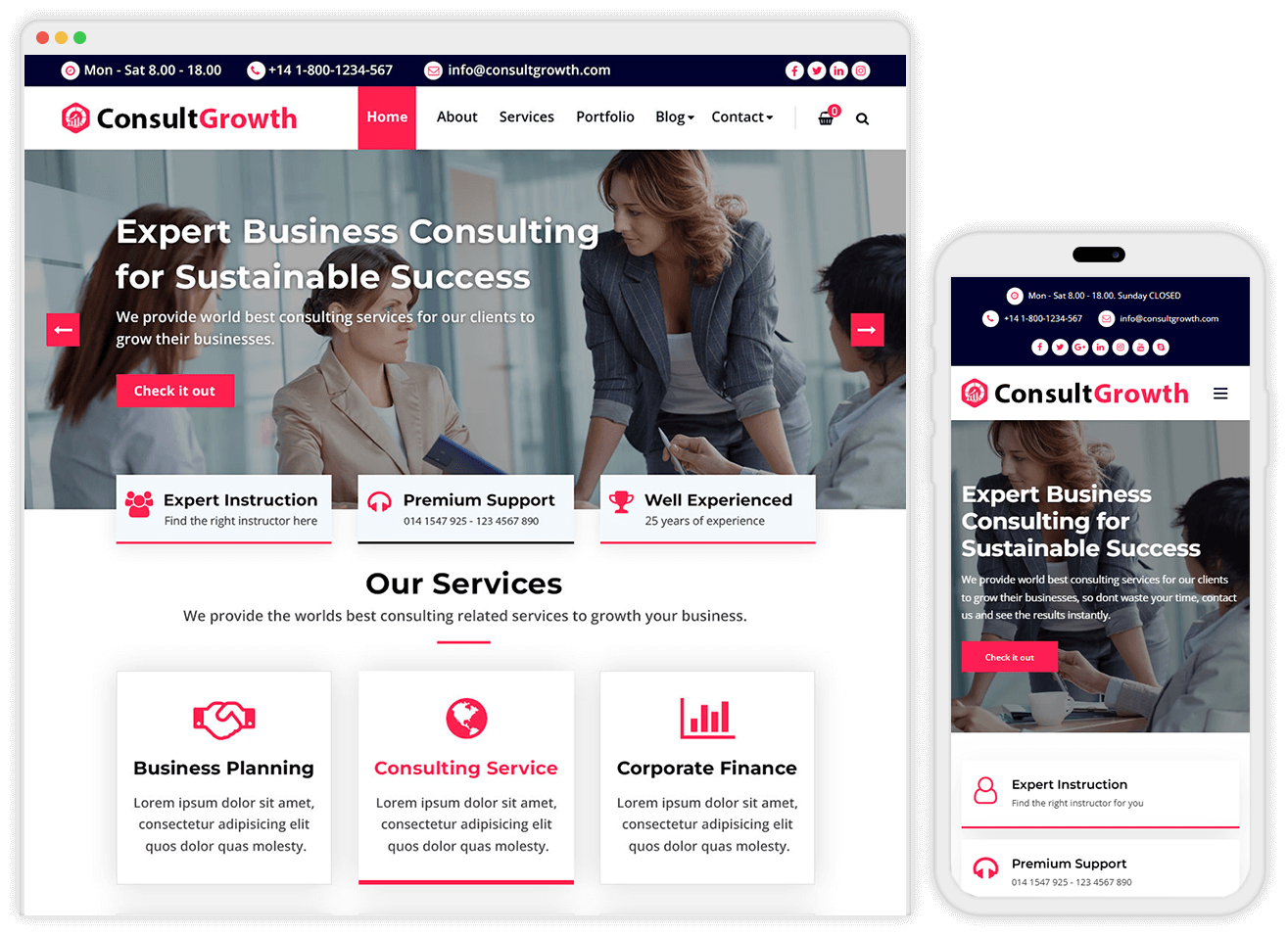 ConsultGrowth Free Theme