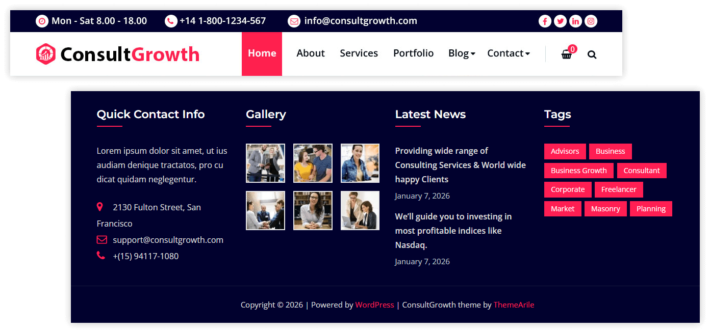 Header and Footer Styles