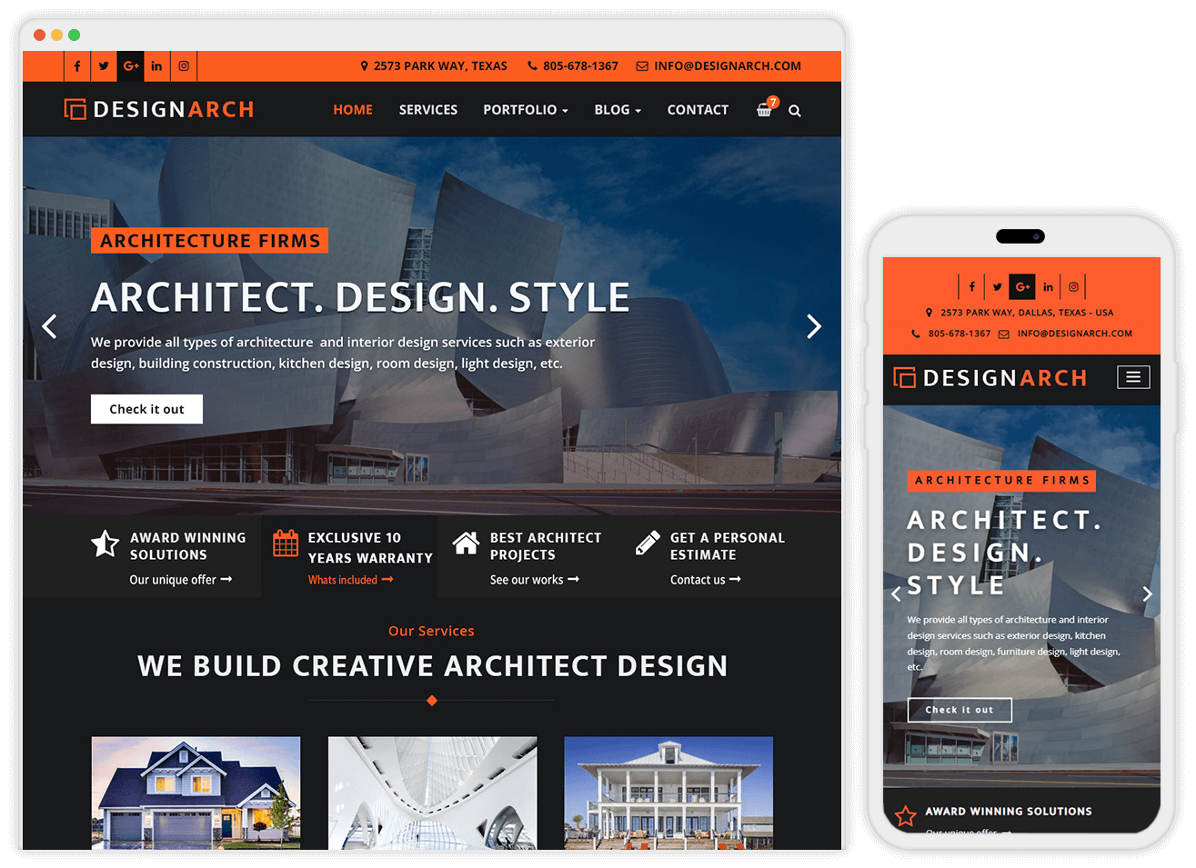 Designarch - Architecture and Interior Design WordPress Theme