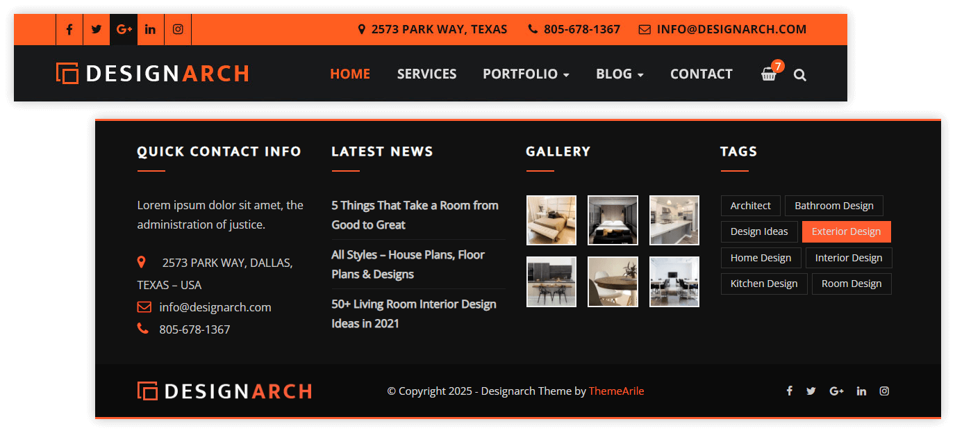Header and Footer Styles
