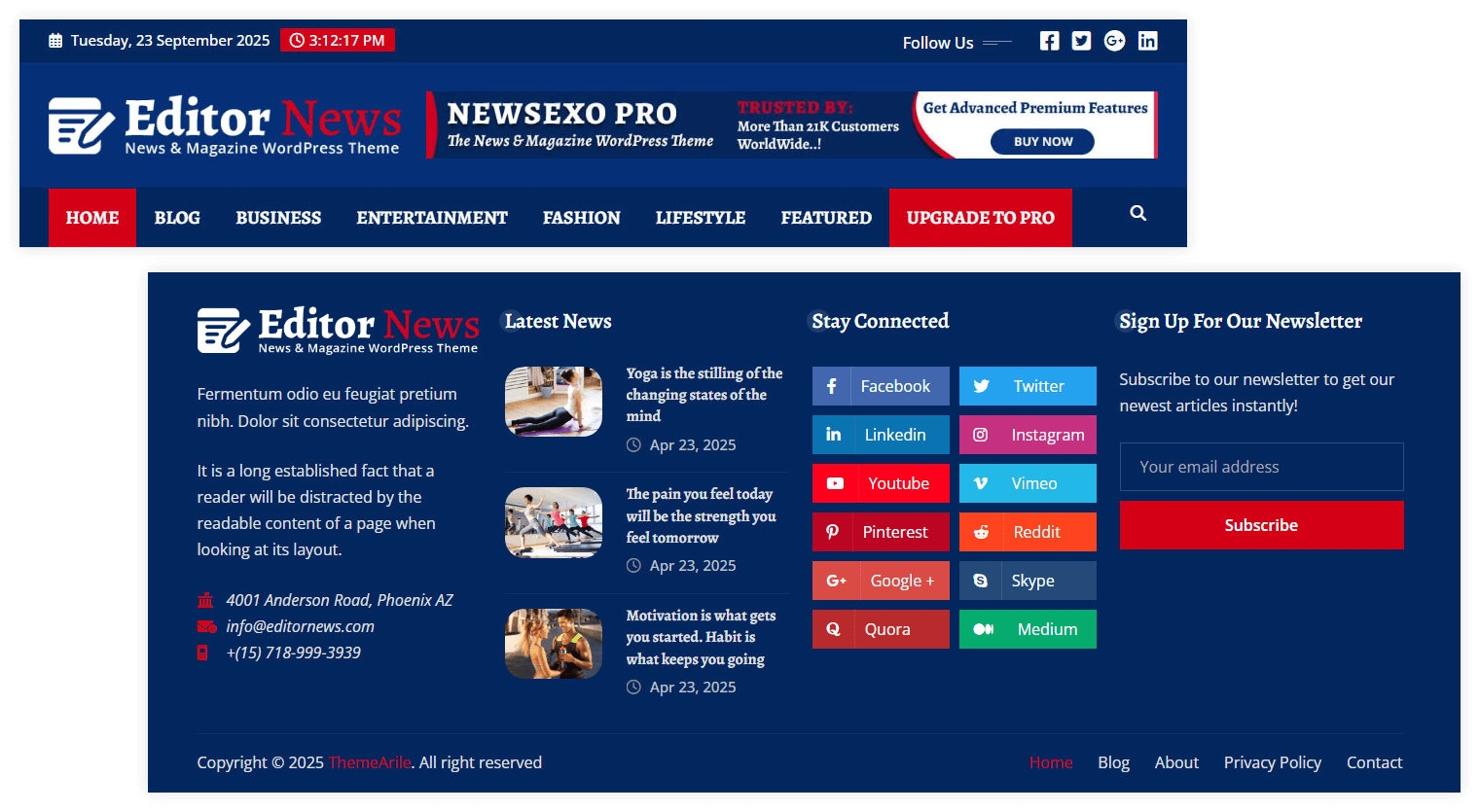 Amazing Header & Footer Style Variations