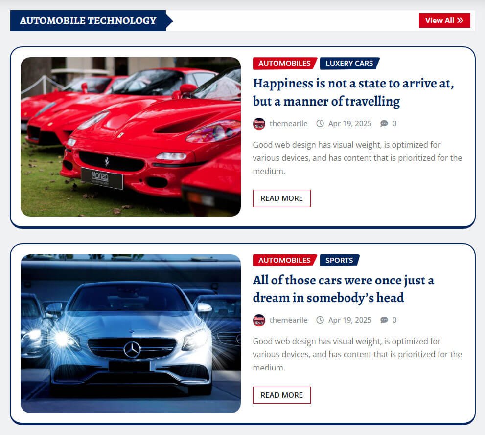 Beautiful List View News Area