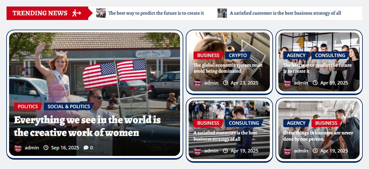 Scrollable Trending News With the Overlap News Slider