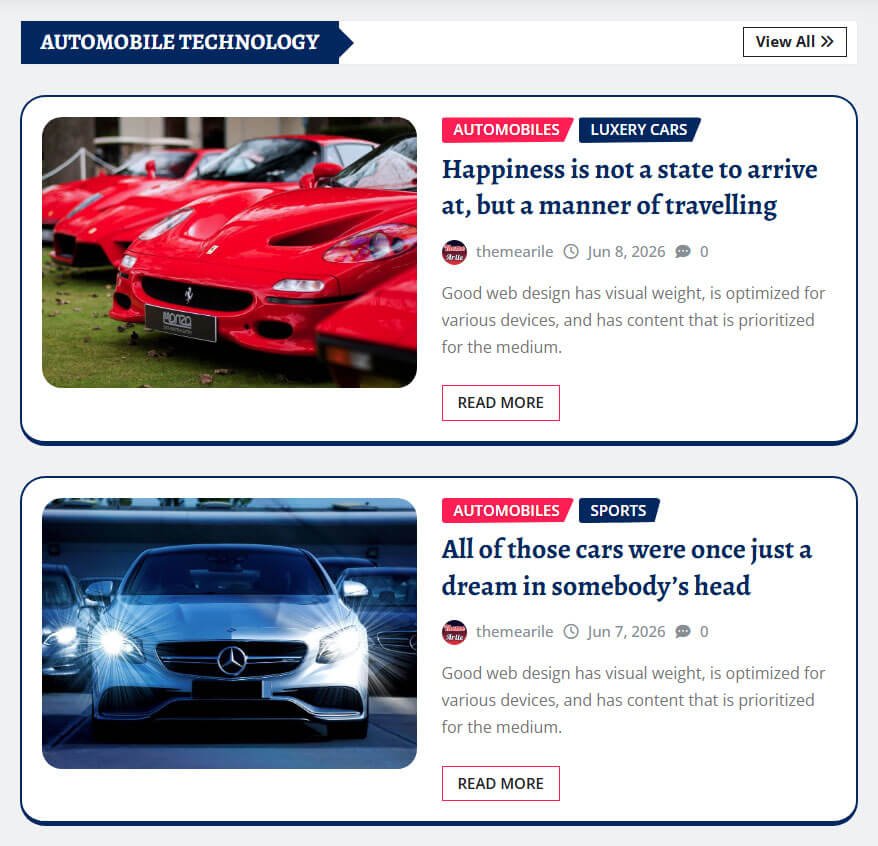 Beautiful List View News Area