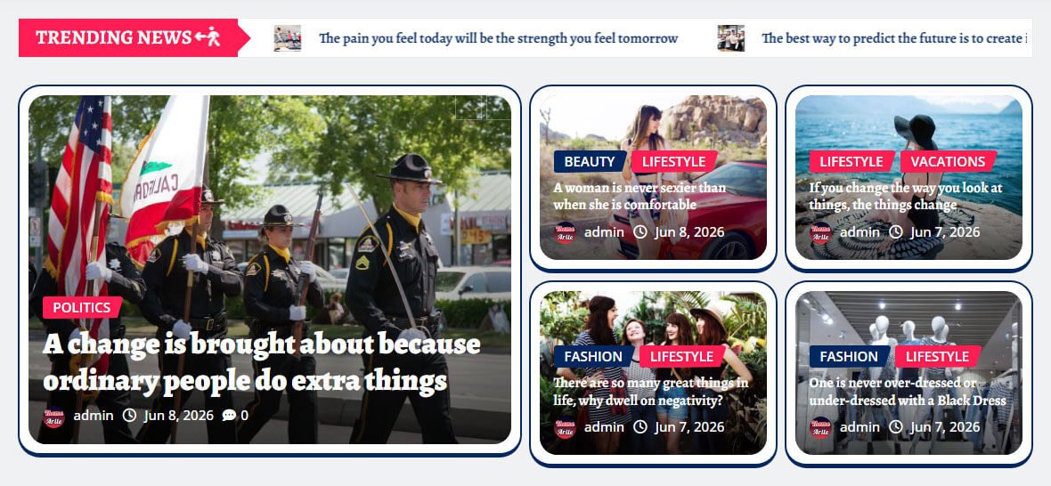 Scrollable Trending News With the Overlap News Slider