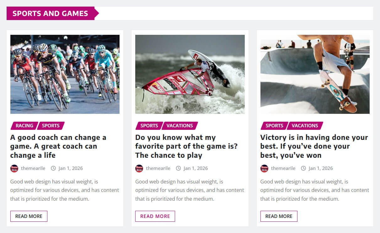 Modern Grid View News Area