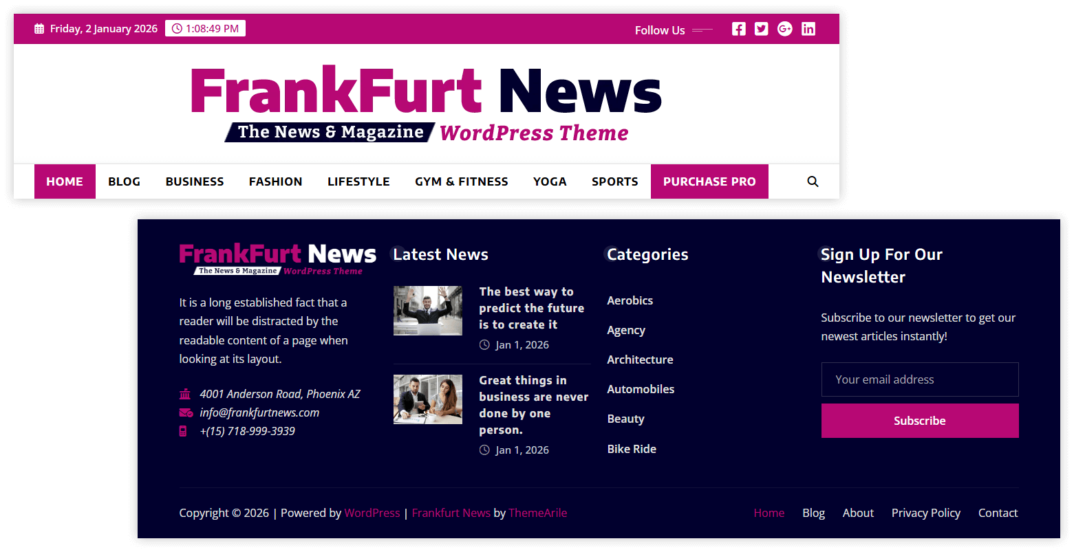 Amazing Header & Footer Style Variations