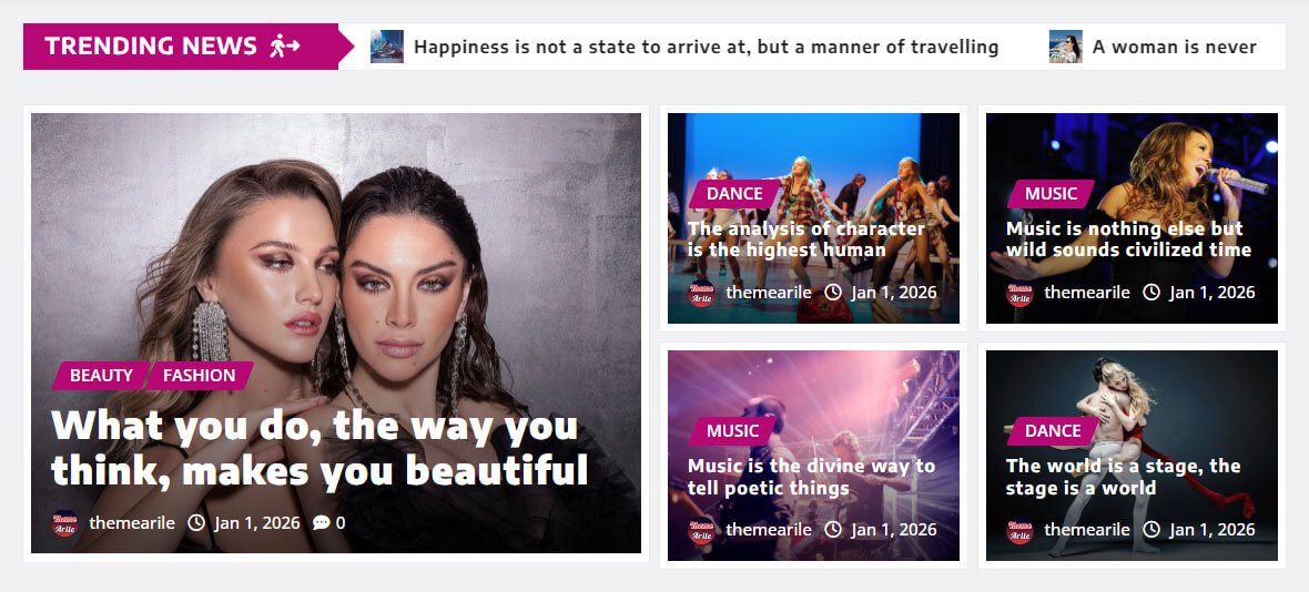 Scrollable Trending News With the Overlap News Slider