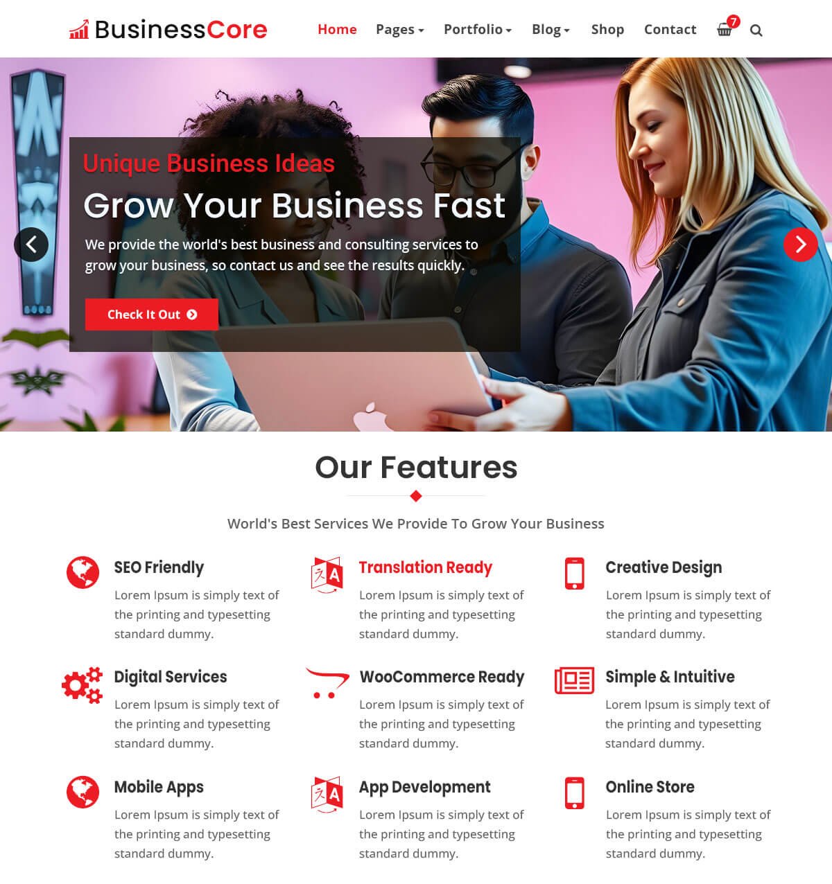 BusinessCore - Business Multipurpose WordPress Theme