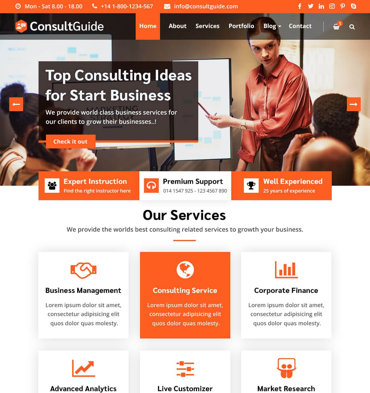 Popular Business Consulting WordPress Theme