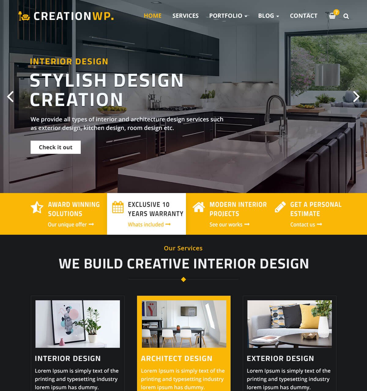 Modern Interior Design and Architecture WordPress Theme
