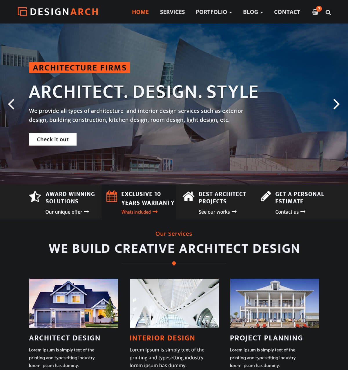Designarch - Architecture and Interior Design WordPress Theme