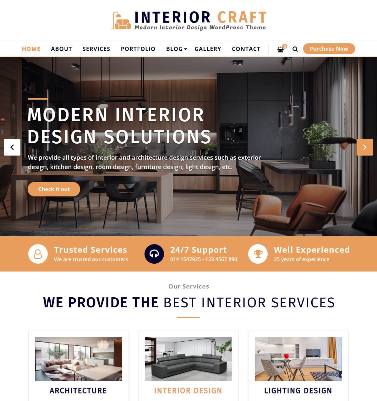 Interior Craft - Modern Interior Design and Architecture WordPress Theme