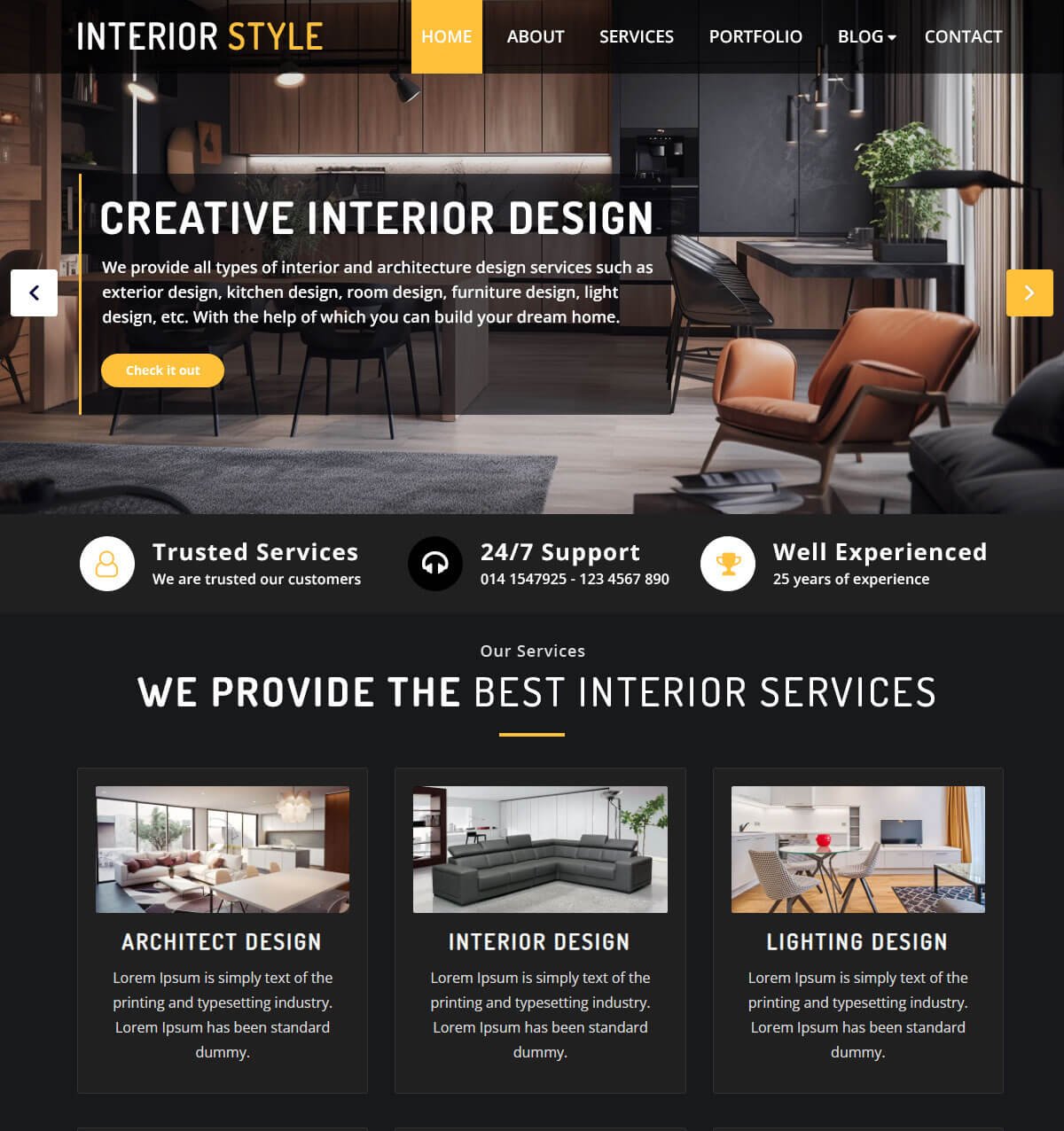 Fully Responsive WordPress Theme for Architects and Interior Designers