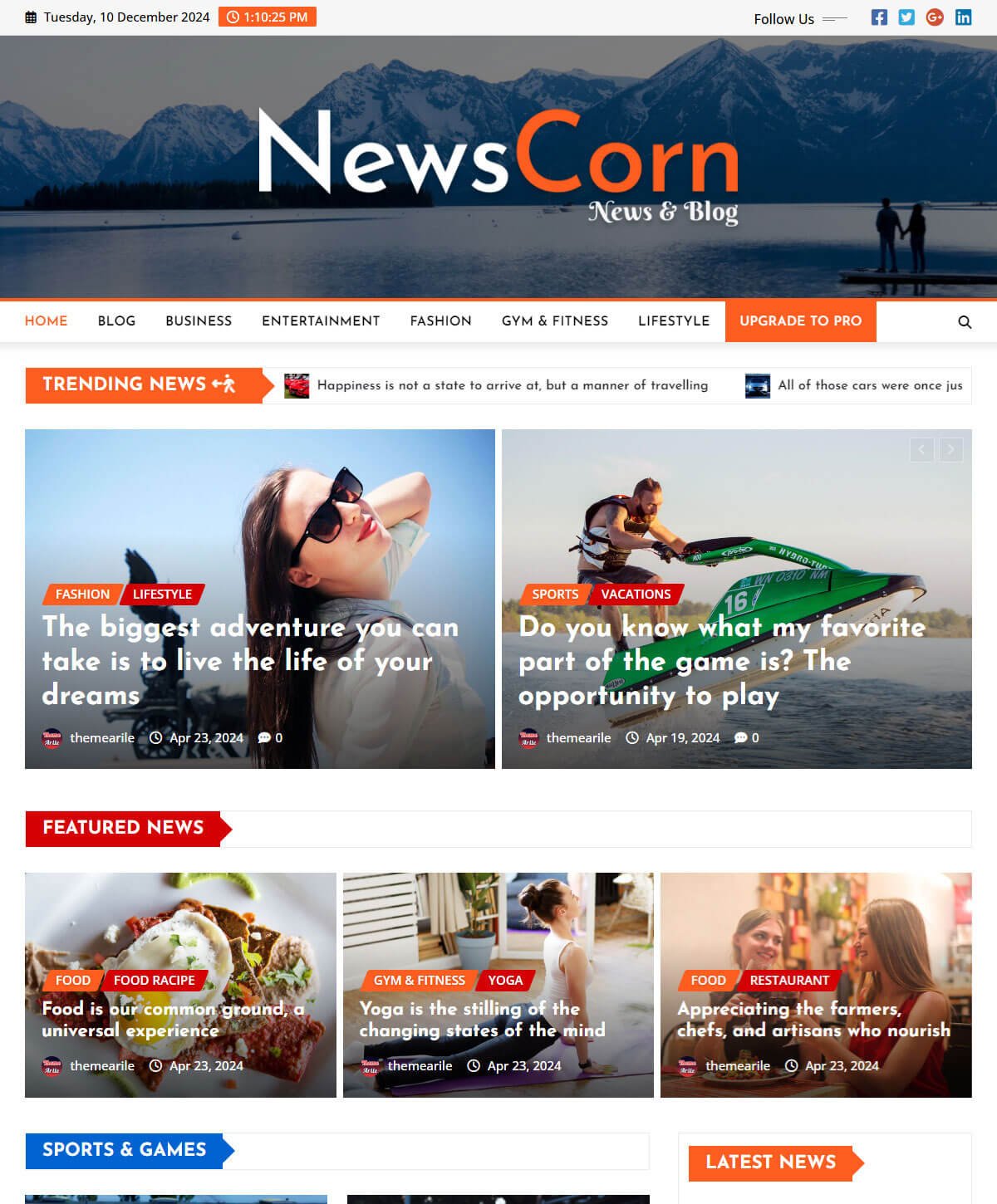 A Free Multipurpose News and Magazine WordPress Theme