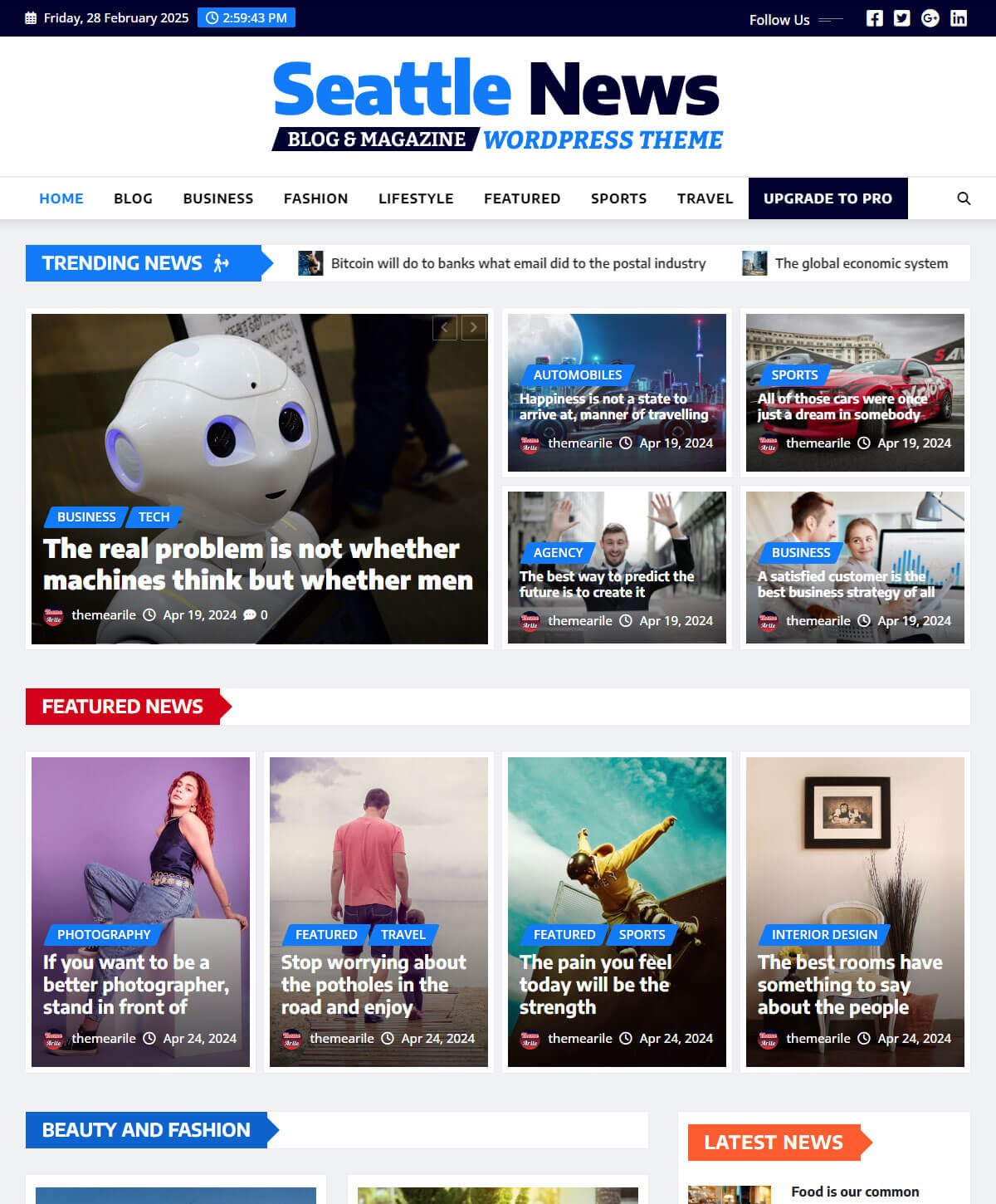 Free Blog and Magazine WordPress Theme