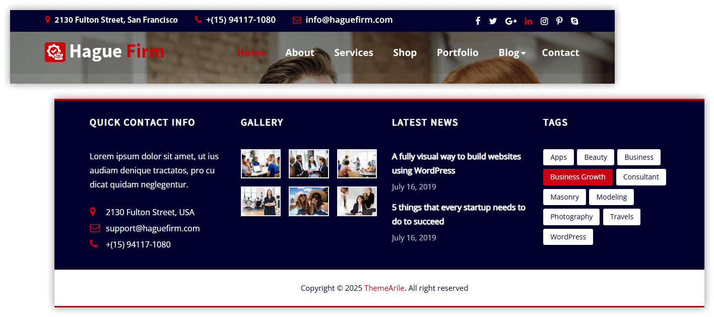Header & Footer Styles