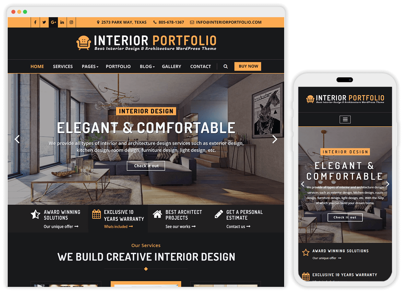 Interior Portfolio WordPress Theme