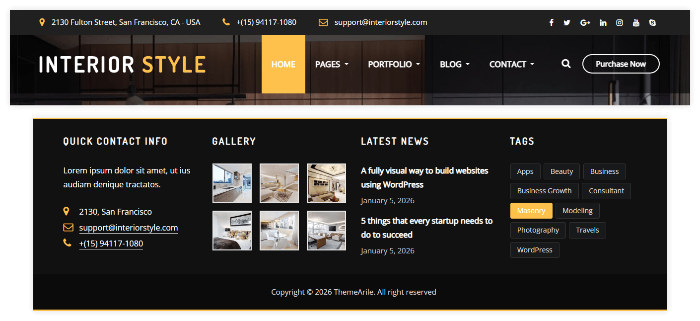 Header and Footer Styles