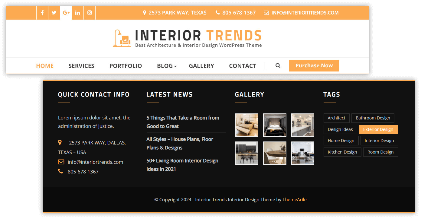 Header and Footer Styles