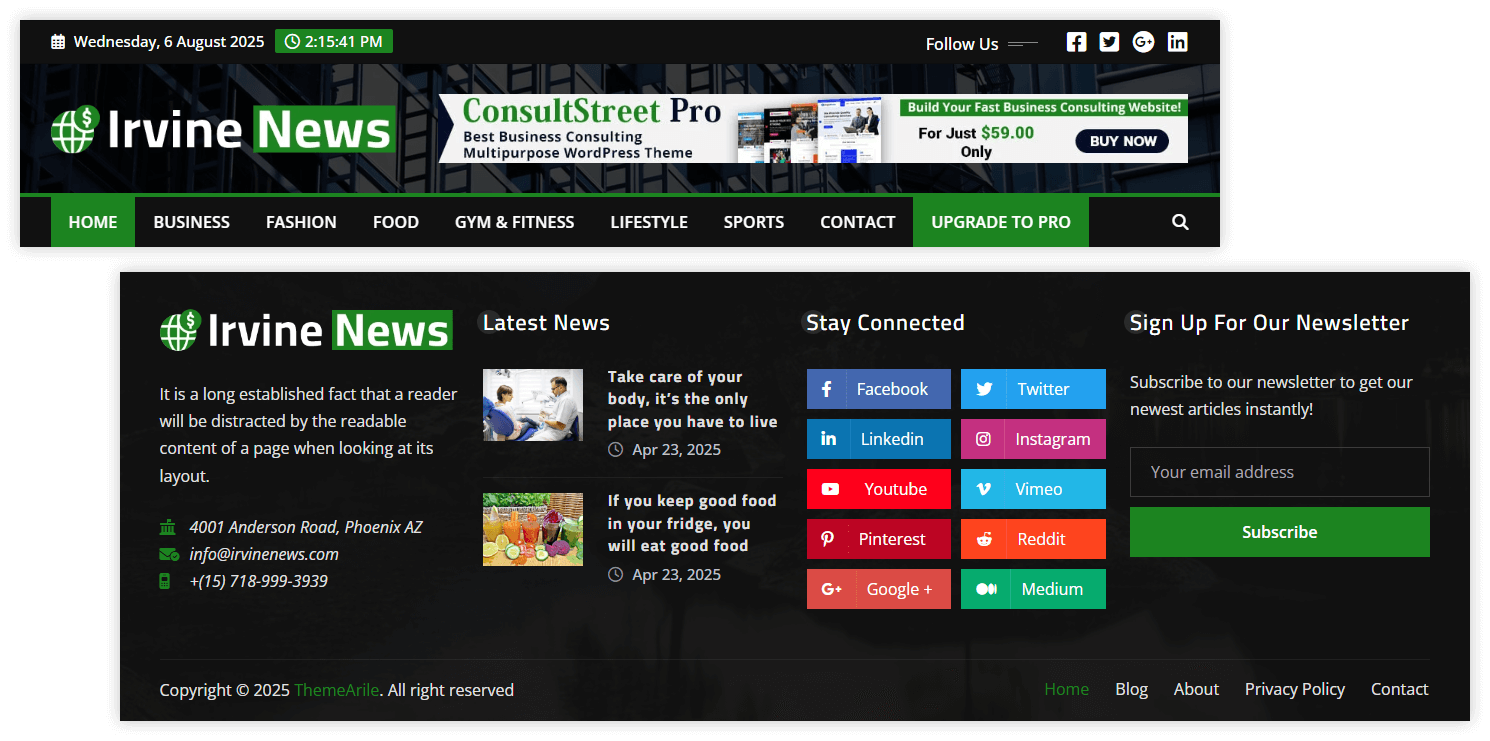 Amazing Header & Footer Style Variations