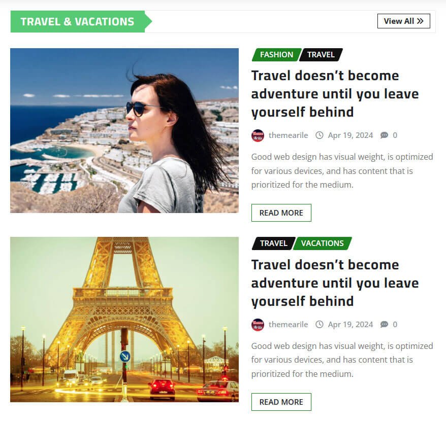 Beautiful List View News Area