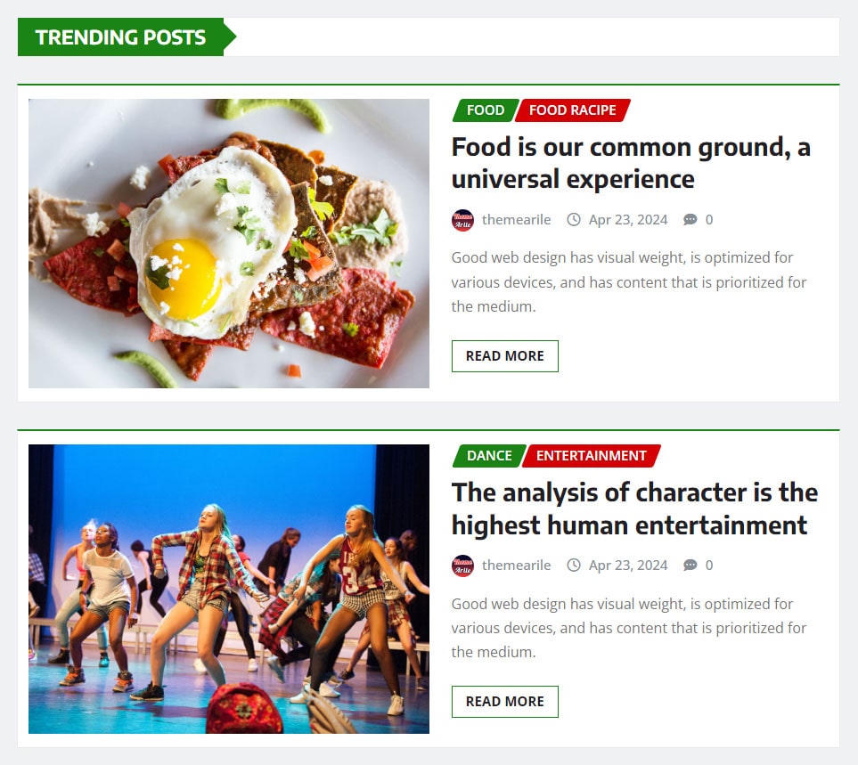 Beautiful List View News Area
