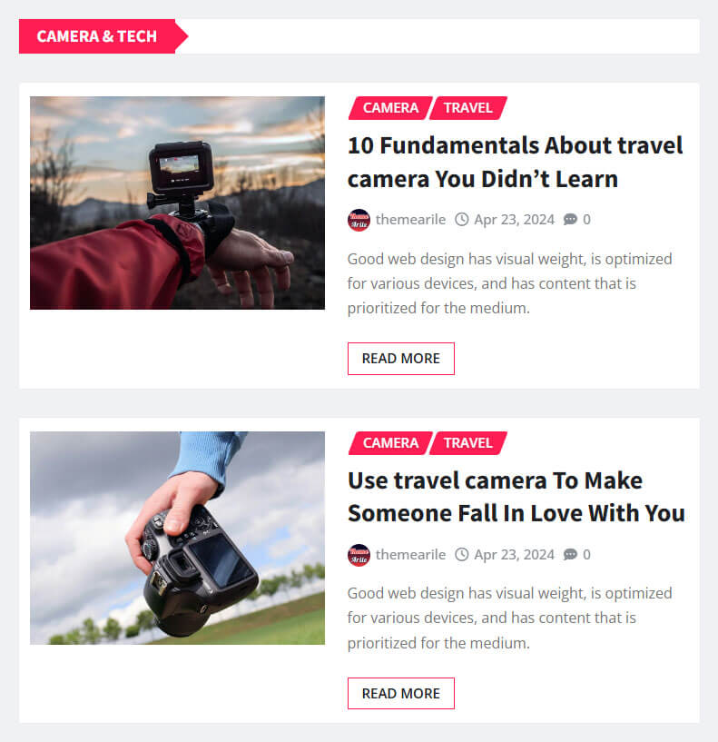 Beautiful List View News Area