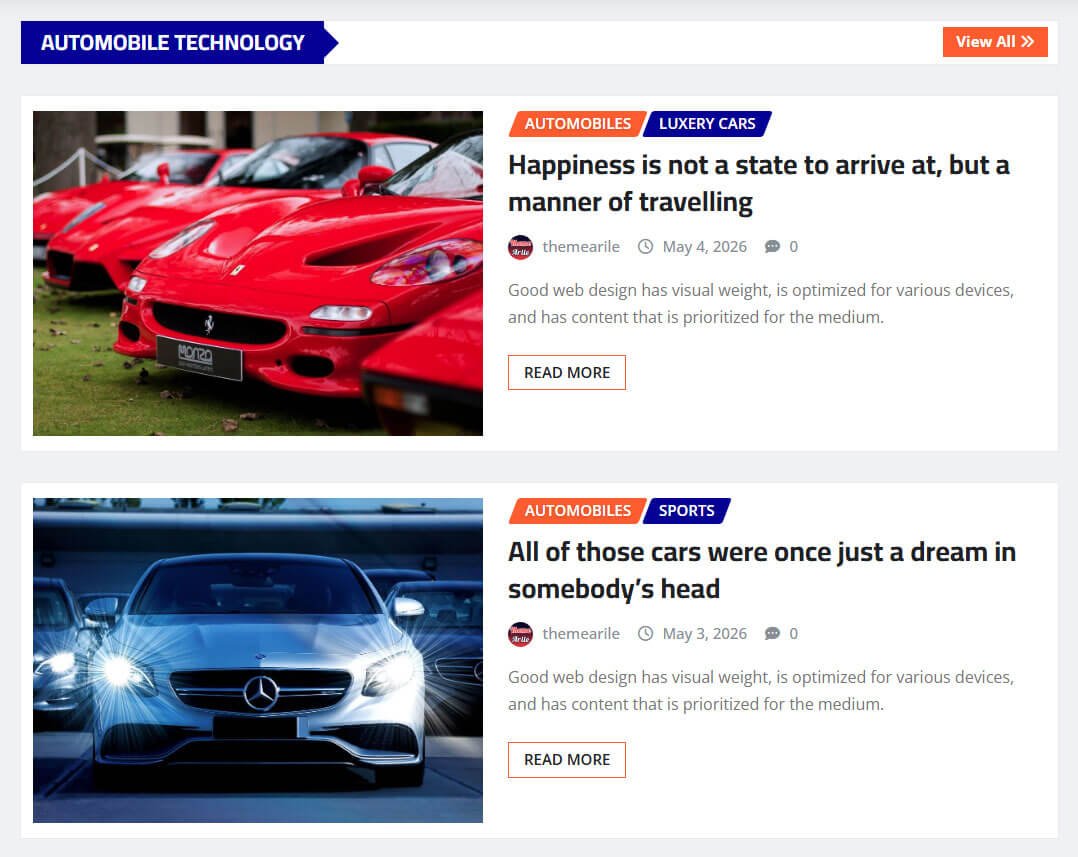 Beautiful List View News Area