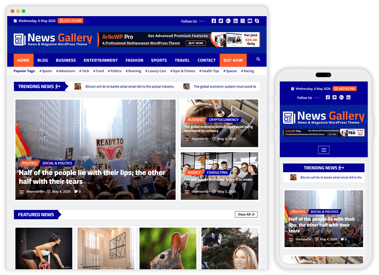 News Magazine and Blog WordPress Theme