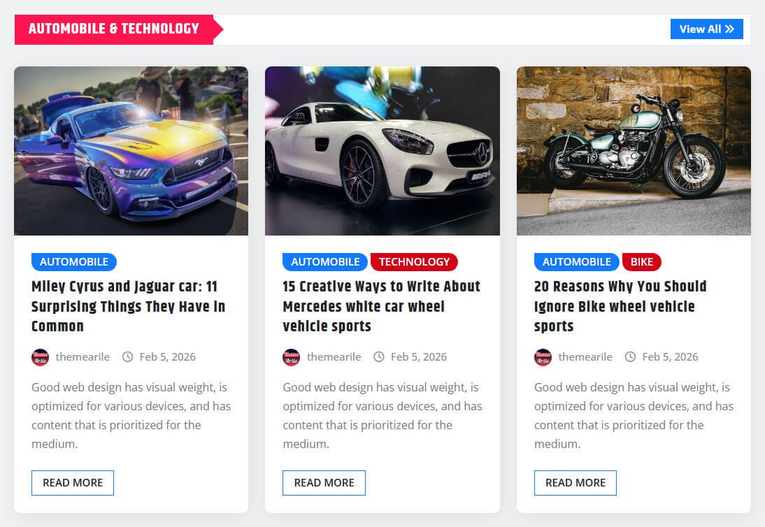 Modern Grid View News Area