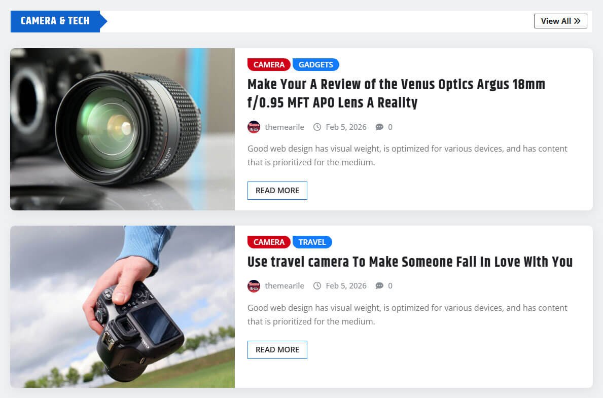 Beautiful List View News Area