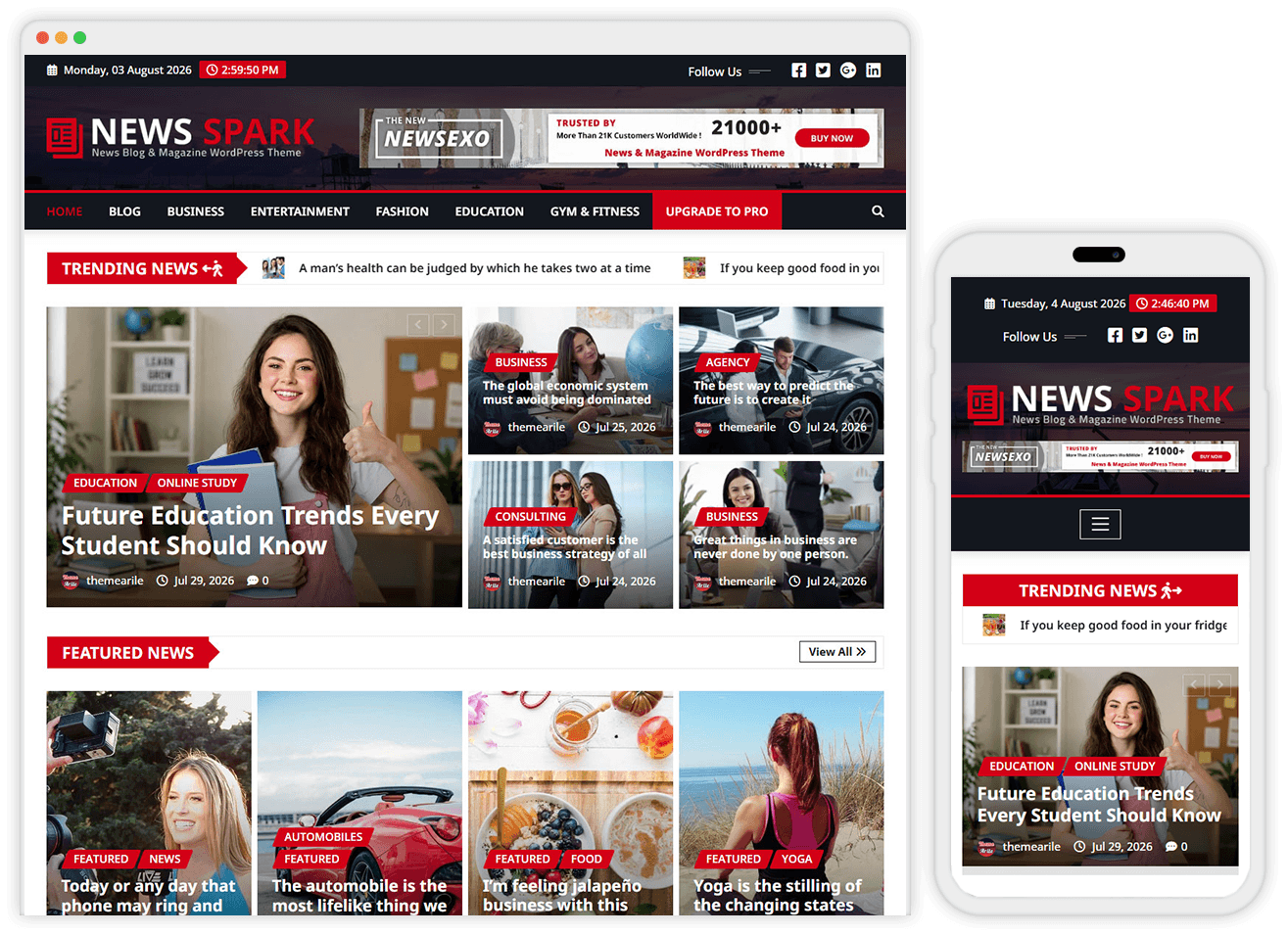News Spark - News Blog and Magazine WordPress Theme
