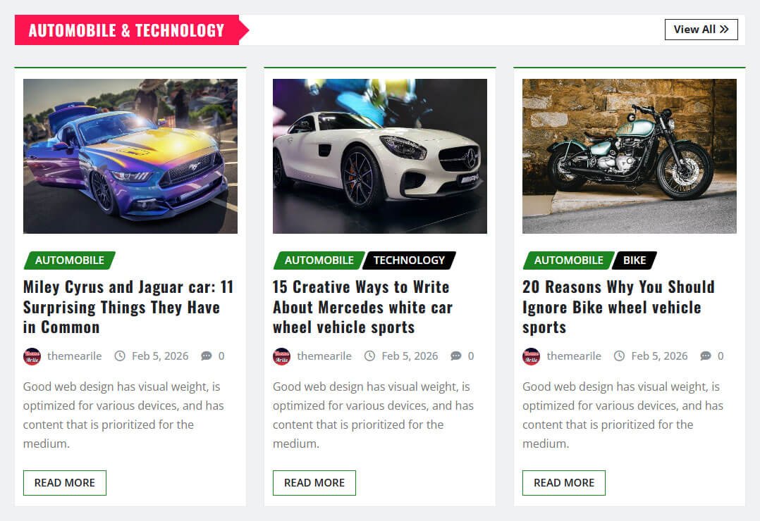Modern Grid View News Area