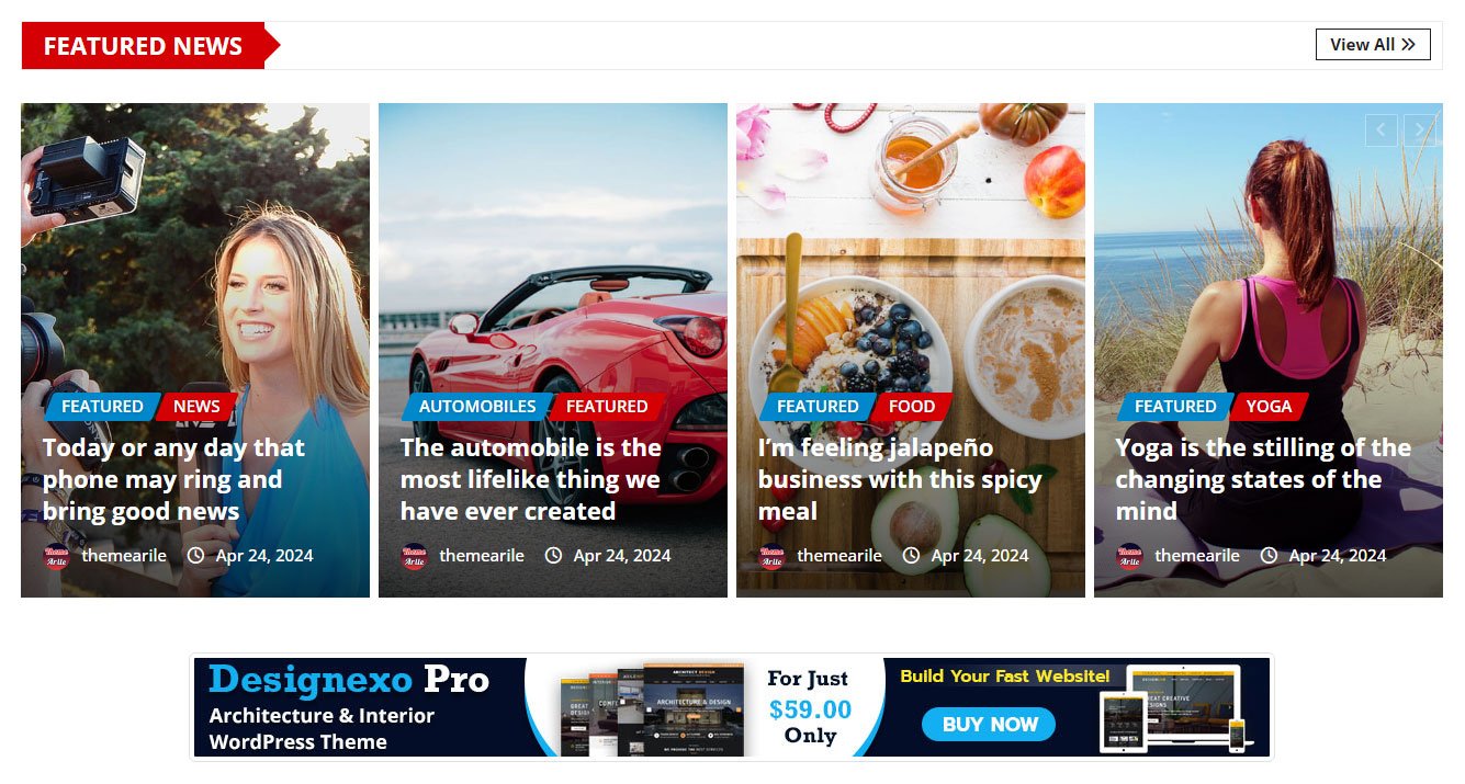 Featured News Slider With the Advertisement