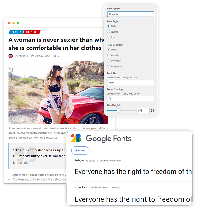 Advanced Typography Customization With Google Fonts Support