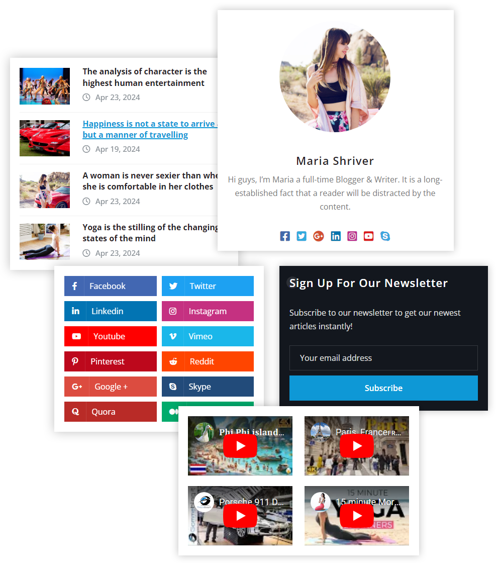 Advance Premade Custom Widgets Layout Style ready to use