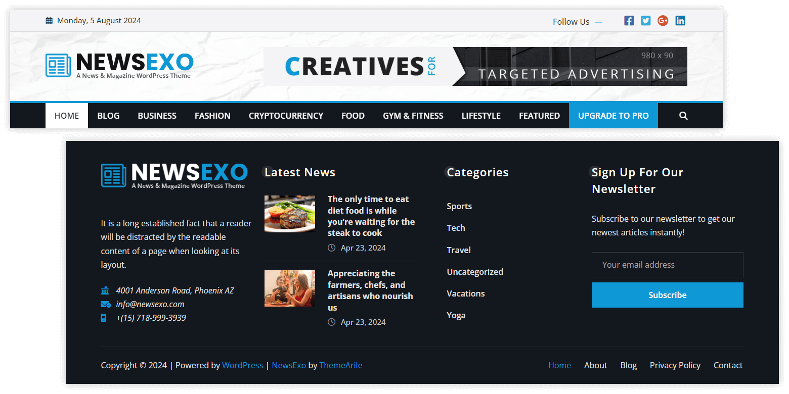 Amazing Header & Footer Style Variations