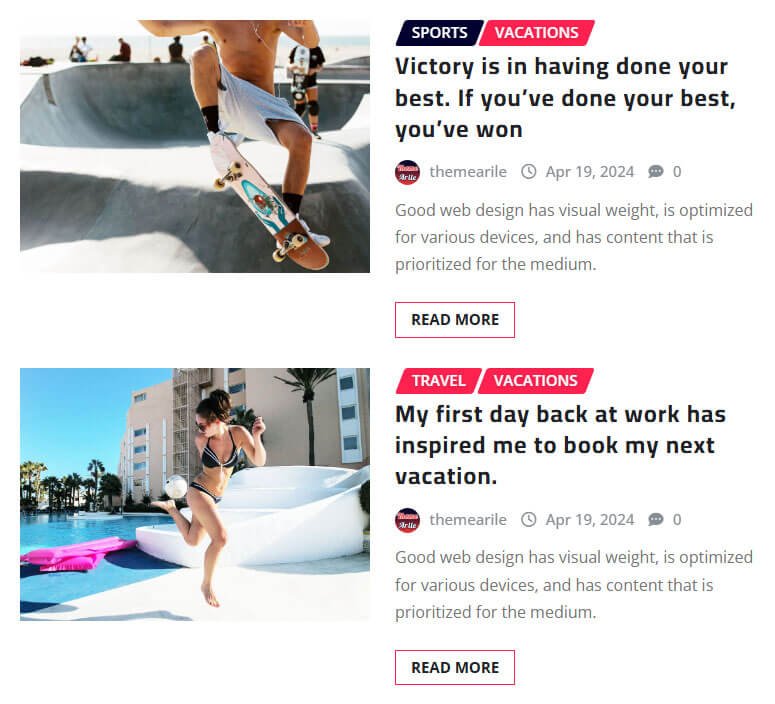 Beautiful List View News Area