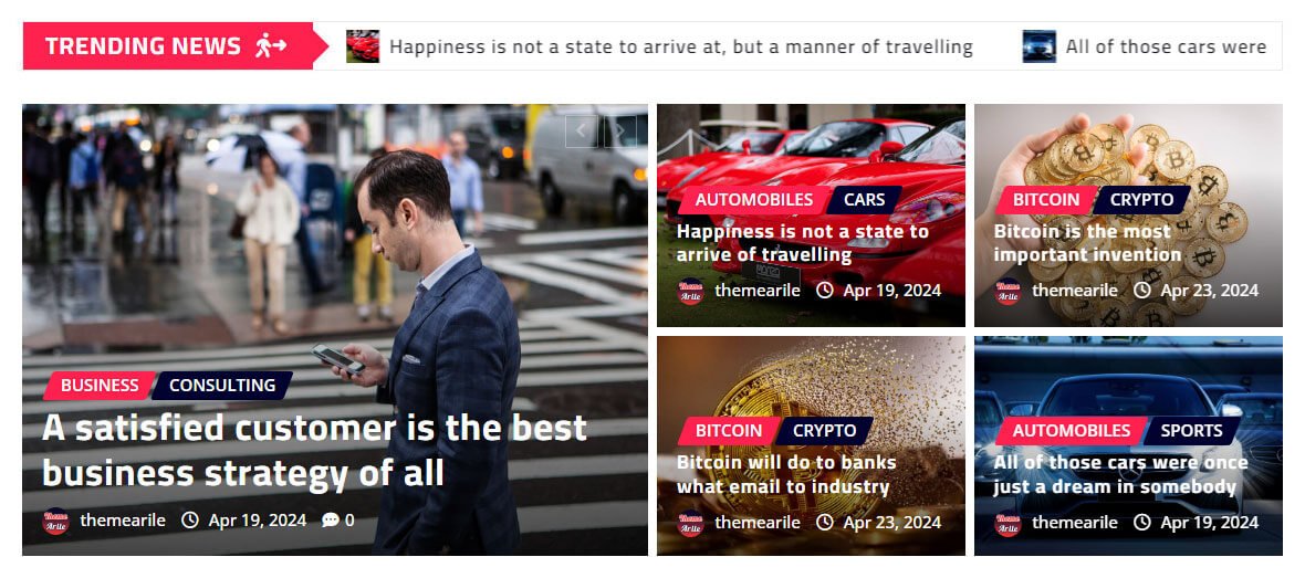 Scrollable Trending News With the Overlap News Slider