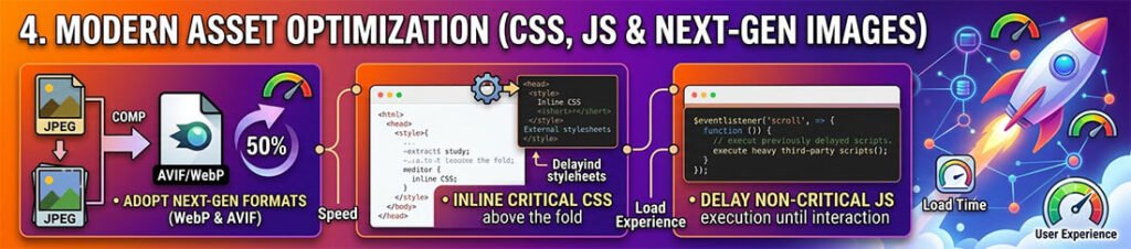 Modern Asset Optimization (CSS, JS & Next-Gen Images)